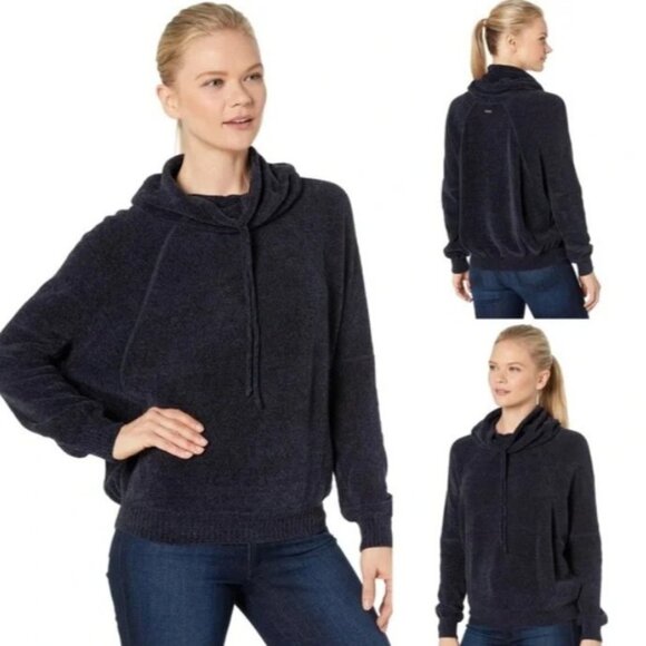prAna Sweaters - Prana Womens Chenille Cowl Neck Sweater Auberon Navy Blue Long Sleeve Pullover M